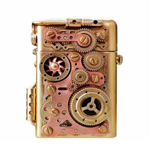 Zorro Steampunk Lighter Gear Linkage Mechanical Creative Pure Copper Kerosene Lighter