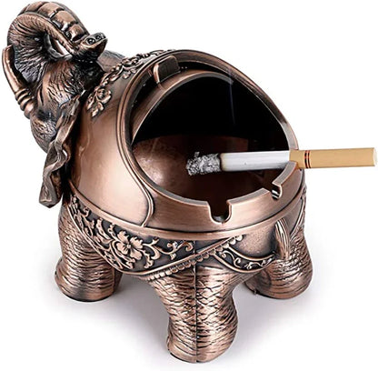 Windproof Retro Ashtray with Lid-Elephant Shaped Table Ashtray