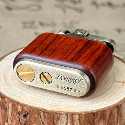 Retro ZORRO Kerosene Lighter Wood Metal Lighter