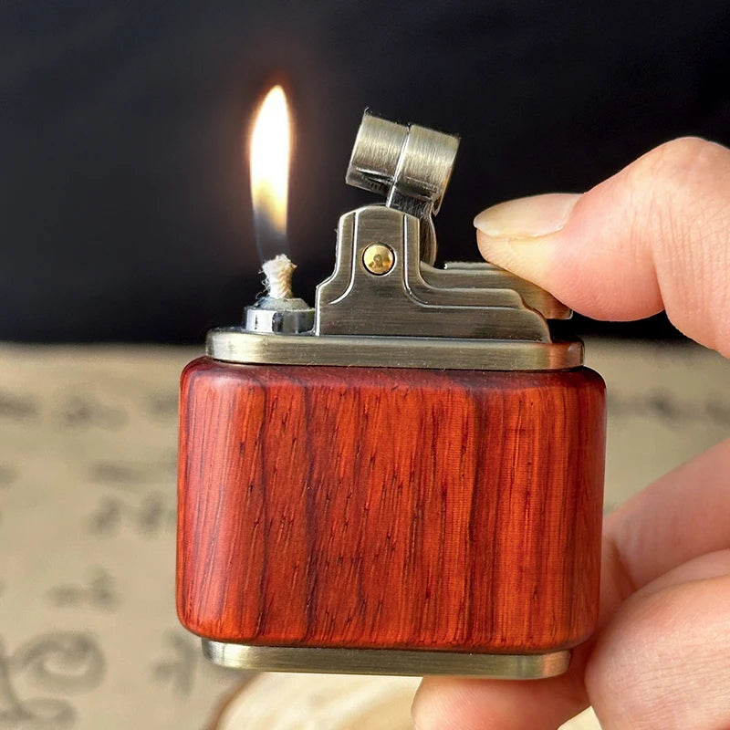 Retro ZORRO Kerosene Lighter Wood Metal Lighter