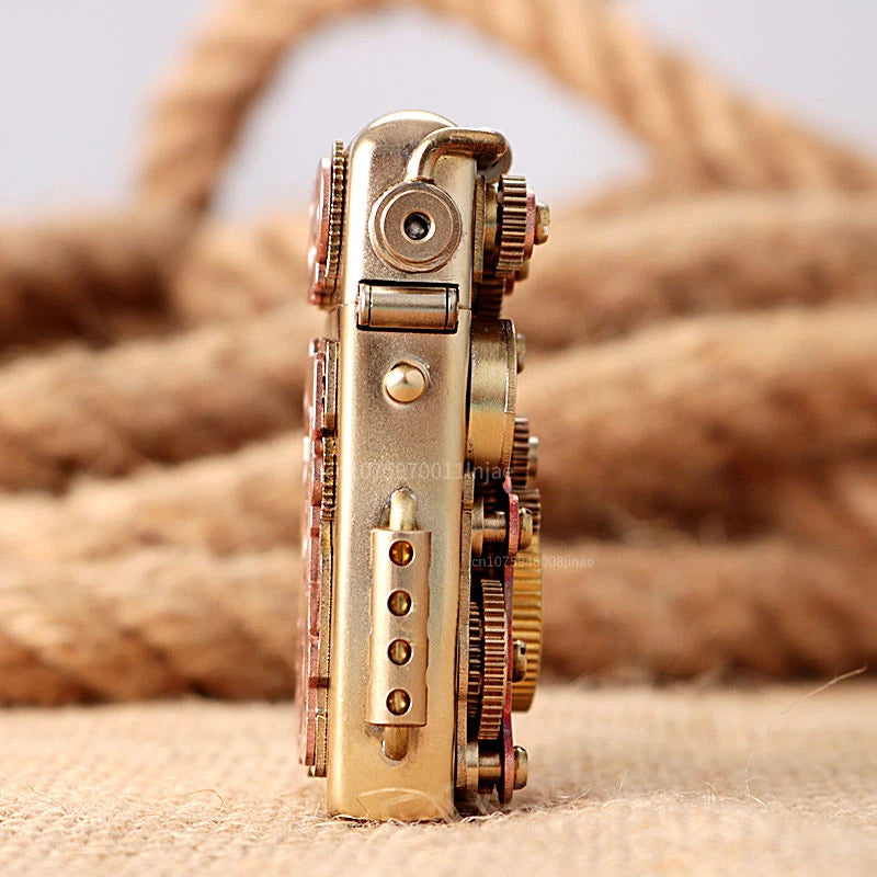 Zorro Steampunk Lighter Gear Linkage Mechanical Creative Pure Copper Kerosene Lighter