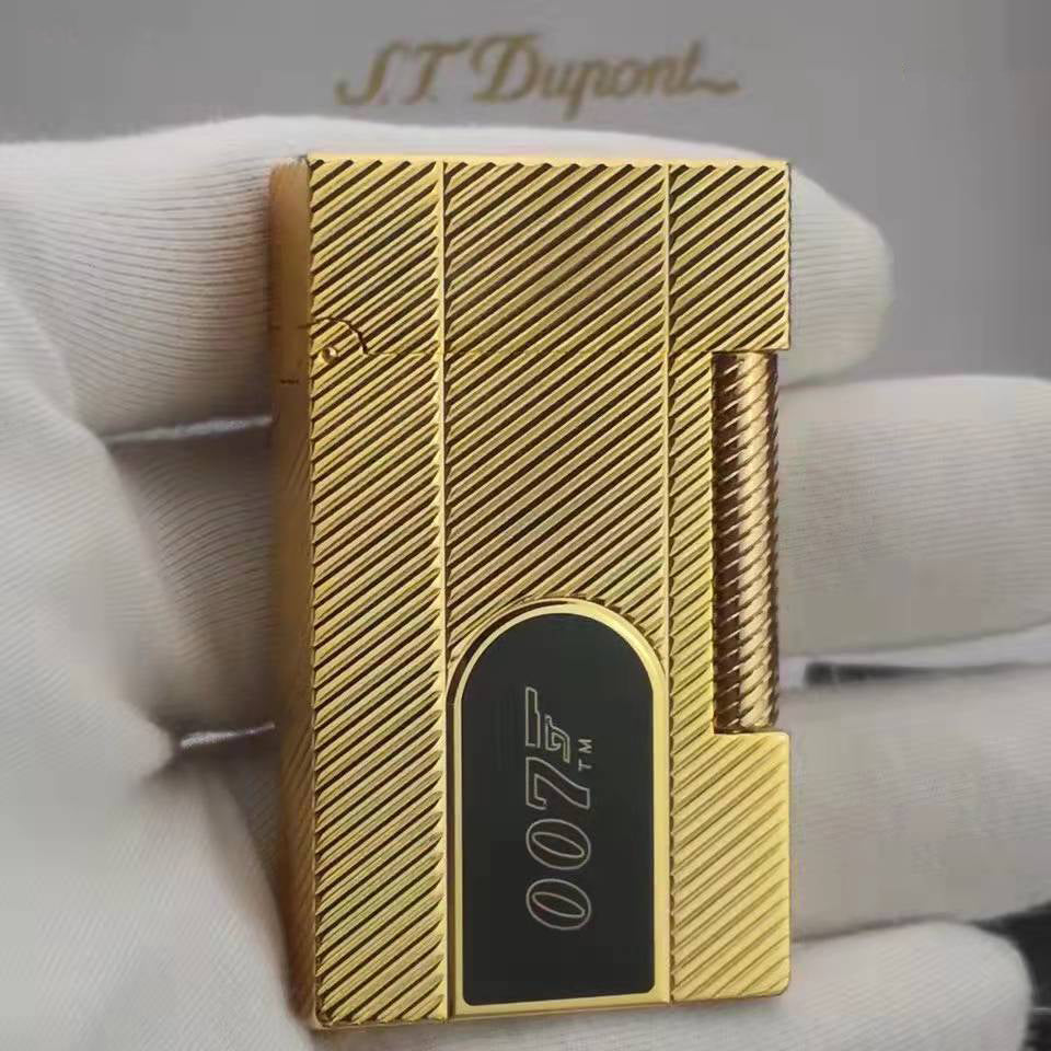 NEW Diagonal Stripe Engraving with Lacquer Gas Metal Lighter Dupont Ligne 2 #137