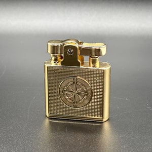 Vintage Style Compass Lighter Flame Lighter Refillable Kerosene Portable Lighter