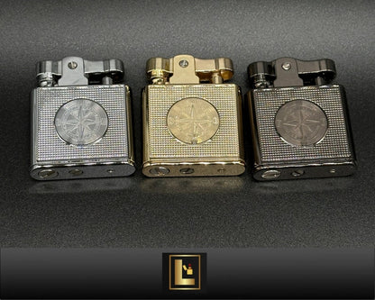 Vintage Style Compass Lighter Flame Lighter Refillable Kerosene Portable Lighter