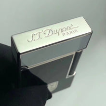 Laden Sie das Bild in den Galerie-Viewer, BOGIE Engraved S.T. Dupont Lighter #102 Black &amp; Silver