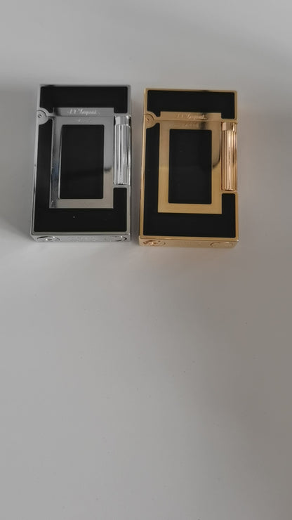 GOLD FINISH Windows St.Dupont Ligne 2 Metal Lighter #127 Black&Gold