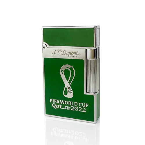 2022 Qatar World Cup x S.T.Dupont Lighter Green Lacquer Silver #158