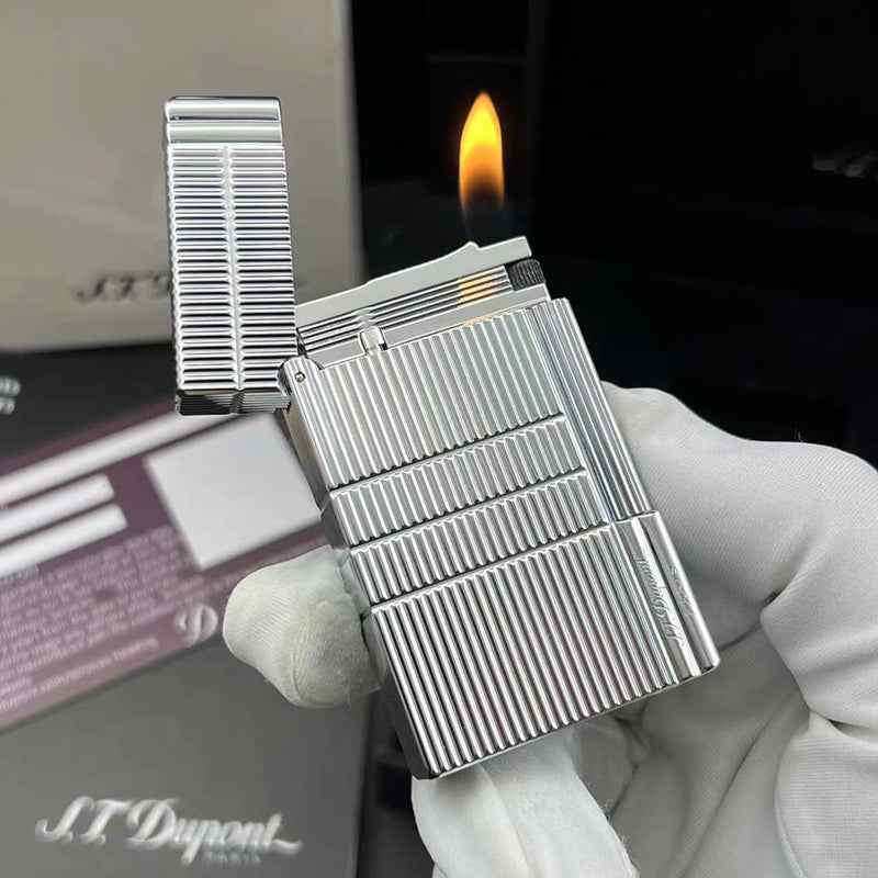 ST.Dupont Cigarette Lighter Classic Vertical Stripes Horizontal Handmade #118