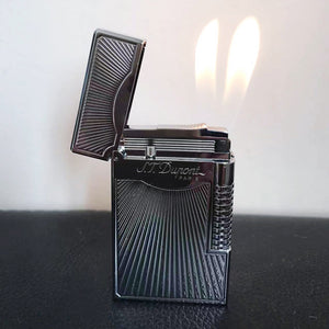 Double Flames Twill Stripes Dupont Lighter Brass #303