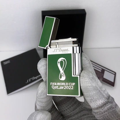 2022 Qatar World Cup x S.T.Dupont Lighter Green Lacquer Silver #158