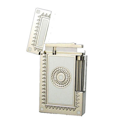 Vintage Sun Flower Pattern S.T.Dupont Metal Lighter Collection #016 Gold & Silver