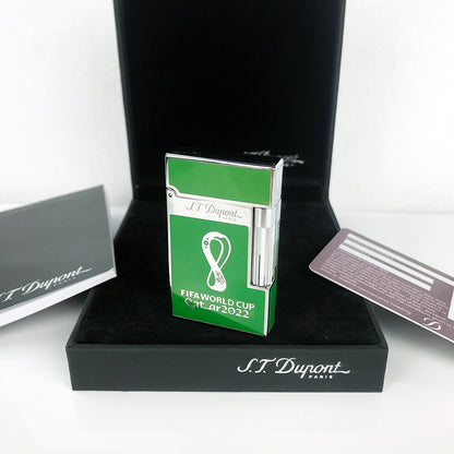 2022 Qatar World Cup x S.T.Dupont Lighter Green Lacquer Silver #158