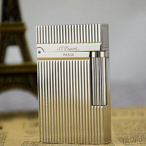 S.T. Dupont Classic Vertical Stripes Metal Lighter #007 SILVER