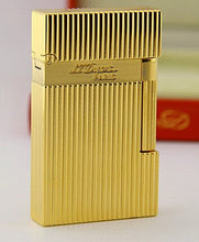 Laden Sie das Bild in den Galerie-Viewer, ST DUPONT Zigarettenanzünder mit vertikalen Streifen #002 Gold