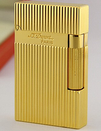 ST DUPONT Vertical Stripes Cigarette Lighter #002 Gold