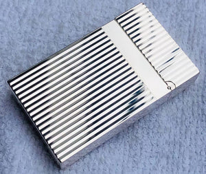 ST DUPONT Zigarettenanzünder mit vertikalen Streifen #002 Silber