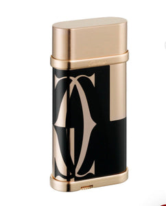 Cartier LOGOTYPE MOTIF Cigarette Lighter Black Lacquer Pink Gold #003
