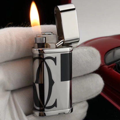 Cartier LOGOTYPE MOTIF Cigarette Lighter Black Lacquer Pink Gold #003