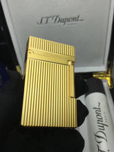 이미지를 갤러리 뷰어에 로드 , S.T. Dupont Classic Vertical Stripes Metal Lighter #007 GOLD