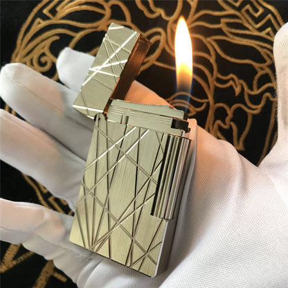 Dupont Lighter Engraving Fire Line Ping Sound #044 Silver