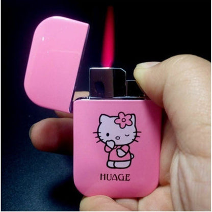 Creative Pink Hello Kitty Torch Flame Feuerzeug Winddicht