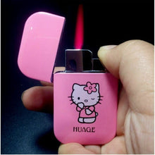 Laden Sie das Bild in den Galerie-Viewer, Creative Pink Hello Kitty Torch Flame Feuerzeug Winddicht