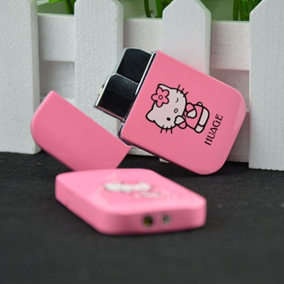 Creative Pink Hello Kitty Torch Flame Feuerzeug Winddicht