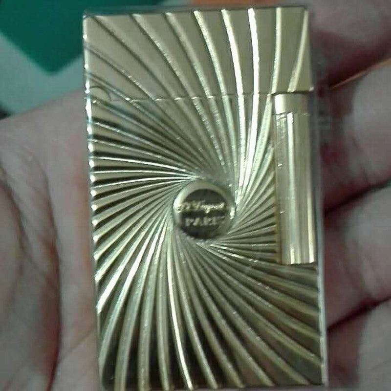 S.T Ligne 2 Dupont Cigarette Lighter Vortex Engraving #052 Gold