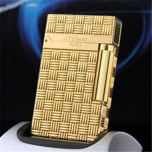 Load image into Gallery viewer, S.T Dupont Ligne 2 Lighter Bamboo Mat Pattern Plaid #075 Gold