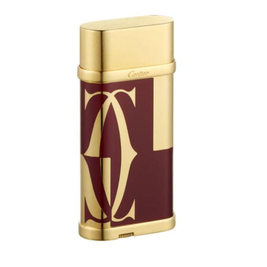 Cartier LOGOTYPE MOTIF Cigarette Lighter Black Lacquer Pink Gold #003